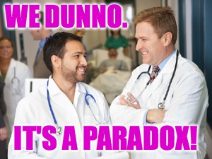 WE DUNNO. IT'S A PARADOX! | made w/ Imgflip meme maker
