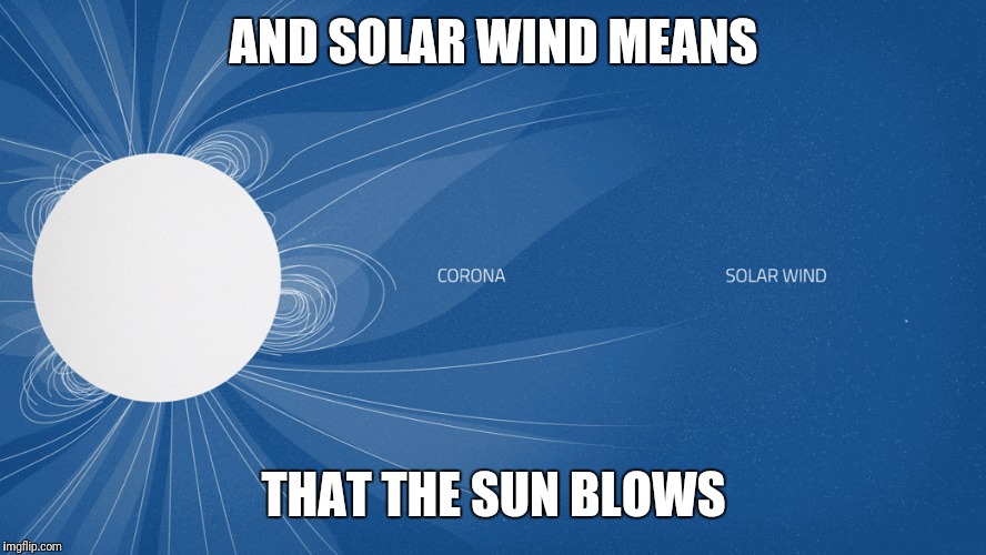 AND SOLAR WIND MEANS THAT THE SUN BLOWS | made w/ Imgflip meme maker
