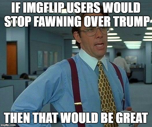 That Would Be Great Meme | IF IMGFLIP USERS WOULD STOP FAWNING OVER TRUMP; THEN THAT WOULD BE GREAT | image tagged in memes,that would be great,imgflip,trump | made w/ Imgflip meme maker
