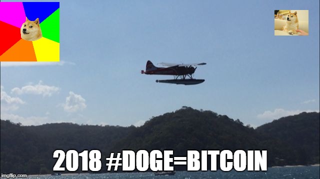2018 #DOGE=BITCOIN | image tagged in doge - taking off | made w/ Imgflip meme maker