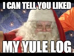 I CAN TELL YOU LIKED MY YULE LOG | made w/ Imgflip meme maker