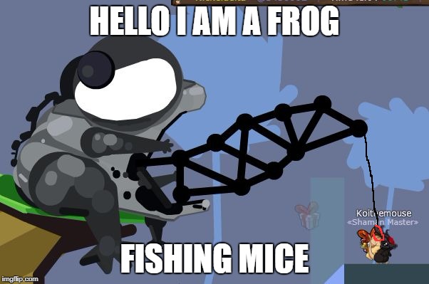 HELLO I AM A FROG; FISHING MICE | image tagged in frog fishing mice | made w/ Imgflip meme maker