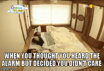 Nope! I'm sleeping! | WHEN YOU THOUGHT YOU HEARD THE ALARM BUT DECIDED YOU DIDN'T CARE | image tagged in gifs,shinee,alarm clock | made w/ Imgflip video-to-gif maker