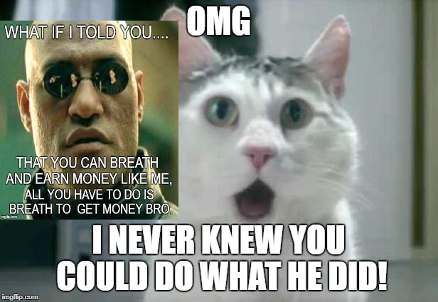 OMG; I NEVER KNEW YOU COULD DO WHAT HE DID! | image tagged in omg omg omg cat  kitty cute lol  is this you,ya it is | made w/ Imgflip meme maker