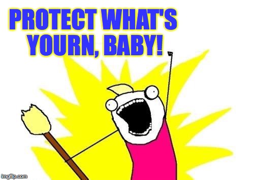 X All The Y Meme | PROTECT WHAT'S YOURN, BABY! | image tagged in memes,x all the y | made w/ Imgflip meme maker