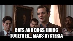 CATS AND DOGS LIVING TOGETHER... MASS HYSTERIA | made w/ Imgflip meme maker