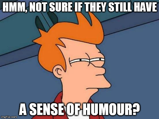 Trying to be Funny | HMM, NOT SURE IF THEY STILL HAVE; A SENSE OF HUMOUR? | image tagged in memes,futurama fry | made w/ Imgflip meme maker