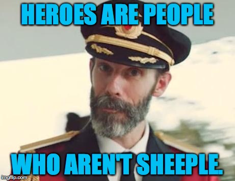 HEROES ARE PEOPLE WHO AREN'T SHEEPLE. | made w/ Imgflip meme maker