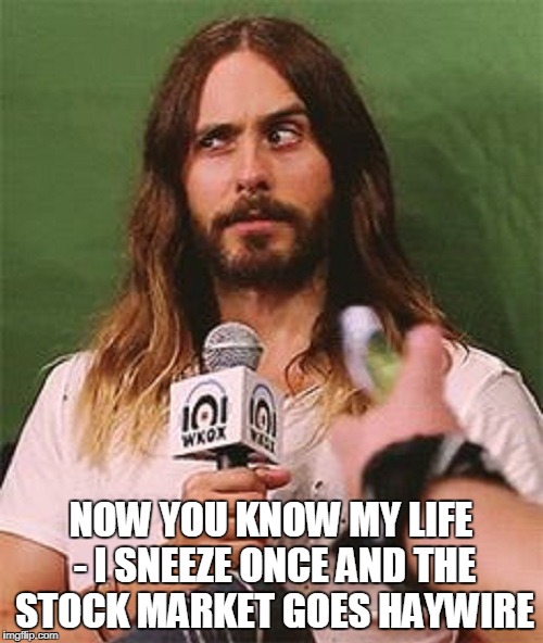 NOW YOU KNOW MY LIFE - I SNEEZE ONCE AND THE STOCK MARKET GOES HAYWIRE | made w/ Imgflip meme maker