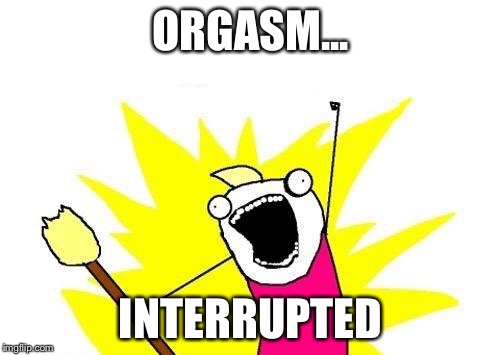 X All The Y Meme | ORGASM... INTERRUPTED | image tagged in memes,x all the y | made w/ Imgflip meme maker