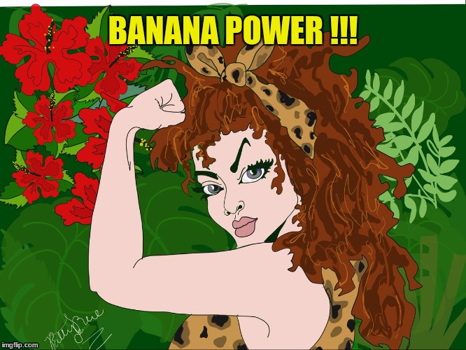 Banana Power Girl | BANANA POWER !!! | image tagged in banana power,foot massage | made w/ Imgflip meme maker