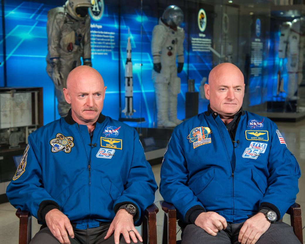 High Quality Astronaut Scott Kelly and his brother Mark Kelly Blank Meme Template