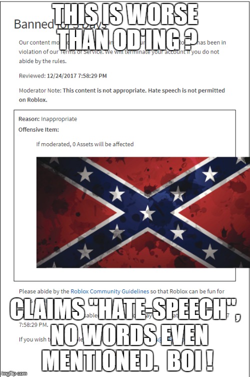 THIS IS WORSE THAN OD'ING ? CLAIMS "HATE-SPEECH",  NO WORDS EVEN MENTIONED.  BOI ! | image tagged in bullshit | made w/ Imgflip meme maker