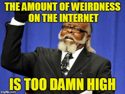 THE AMOUNT OF WEIRDNESS ON THE INTERNET IS TOO DAMN HIGH | made w/ Imgflip meme maker