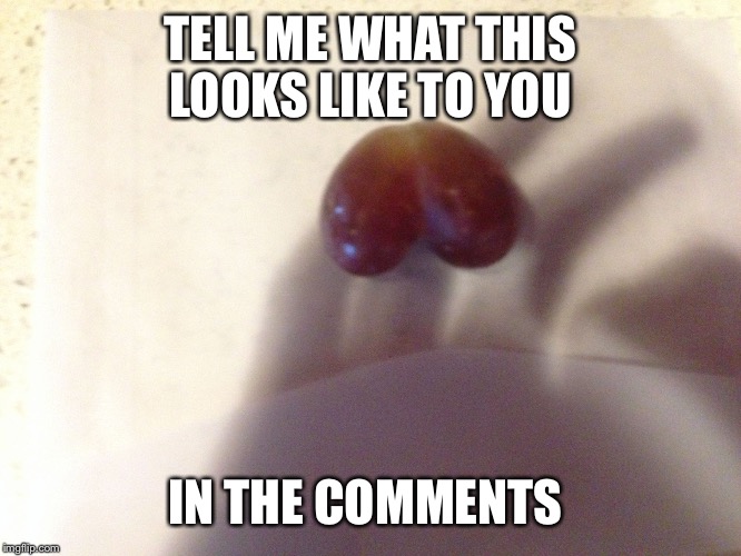 TELL ME WHAT THIS LOOKS LIKE TO YOU; IN THE COMMENTS | image tagged in deformed grape | made w/ Imgflip meme maker