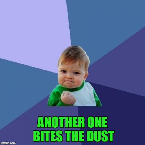 Success Kid Meme | ANOTHER ONE BITES THE DUST | image tagged in memes,success kid | made w/ Imgflip meme maker