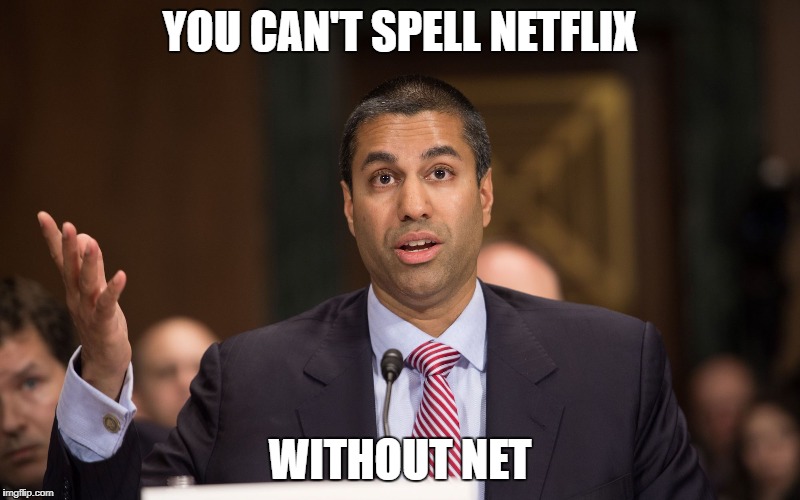 We all know what this means | YOU CAN'T SPELL NETFLIX; WITHOUT NET | image tagged in netflix,ajit pai | made w/ Imgflip meme maker