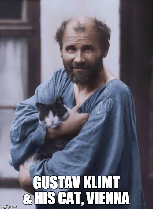 GUSTAV KLIMT & HIS CAT, VIENNA | made w/ Imgflip meme maker