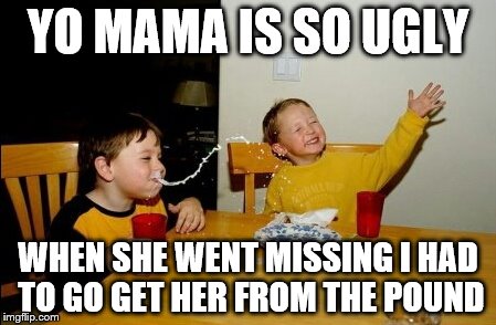 Yo Mamas So Fat | YO MAMA IS SO UGLY; WHEN SHE WENT MISSING I HAD TO GO GET HER FROM THE POUND | image tagged in memes,yo mamas so fat | made w/ Imgflip meme maker