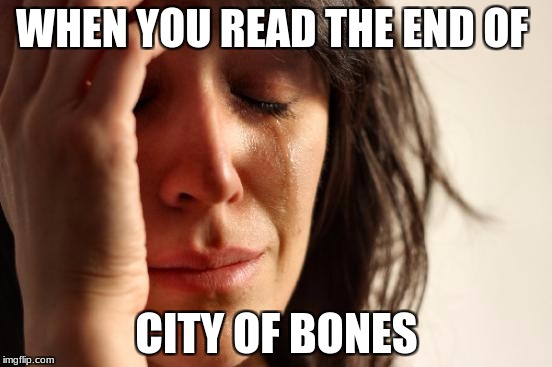 First World Problems | WHEN YOU READ THE END OF; CITY OF BONES | image tagged in memes,first world problems | made w/ Imgflip meme maker