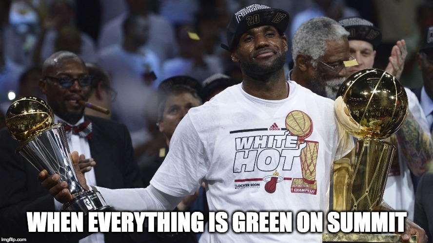 Arrogant Lebron James | WHEN EVERYTHING IS GREEN ON SUMMIT | image tagged in arrogant lebron james | made w/ Imgflip meme maker