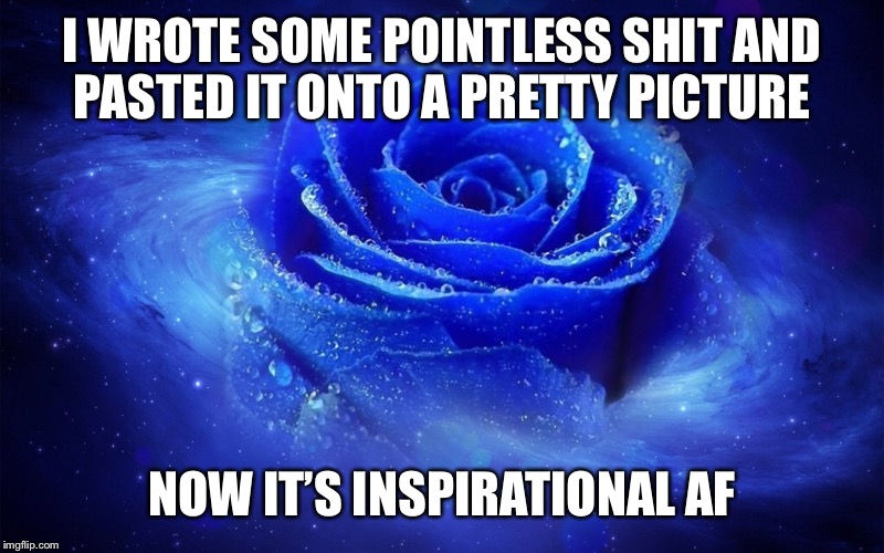 I WROTE SOME POINTLESS SHIT AND PASTED IT ONTO A PRETTY PICTURE; NOW IT’S INSPIRATIONAL AF | image tagged in inspirational quote | made w/ Imgflip meme maker