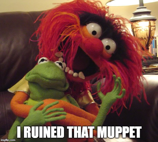 I Ruined the Muppet 2 | I RUINED THAT MUPPET | image tagged in ruined muppet,animal,kermit,muppets | made w/ Imgflip meme maker