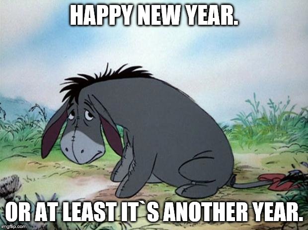 New Year, Another Year. | HAPPY NEW YEAR. OR AT LEAST IT`S ANOTHER YEAR. | image tagged in eeyore | made w/ Imgflip meme maker