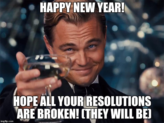 Photographer Happy New Year | HAPPY NEW YEAR! HOPE ALL YOUR RESOLUTIONS  ARE BROKEN! (THEY WILL BE) | image tagged in photographer happy new year | made w/ Imgflip meme maker