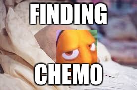 when nemo found out he had stage 4 | FINDING; CHEMO | image tagged in finding nemo,memes | made w/ Imgflip meme maker
