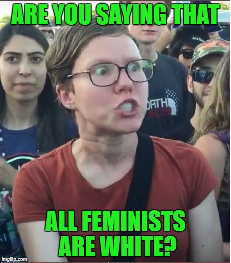 ARE YOU SAYING THAT ALL FEMINISTS ARE WHITE? | made w/ Imgflip meme maker