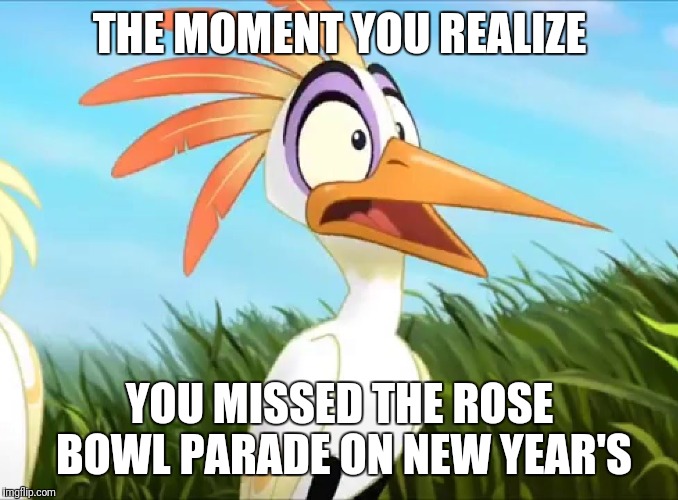 Shocked Ono | THE MOMENT YOU REALIZE; YOU MISSED THE ROSE BOWL PARADE ON NEW YEAR'S | image tagged in ono,lion guard,the moment you realize,new year's,rose bowl,parade | made w/ Imgflip meme maker