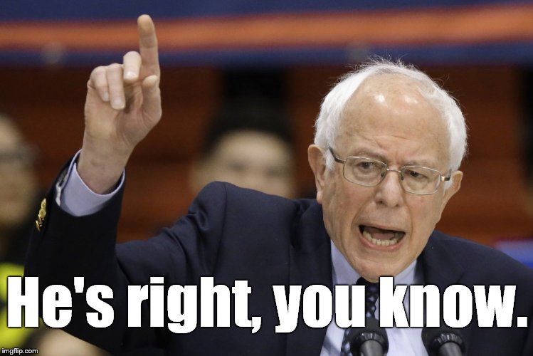 Bern, feel the burn? | He's right, you know. | image tagged in bern feel the burn? | made w/ Imgflip meme maker