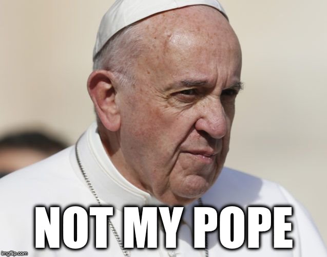 NOT MY POPE | image tagged in pope francis | made w/ Imgflip meme maker