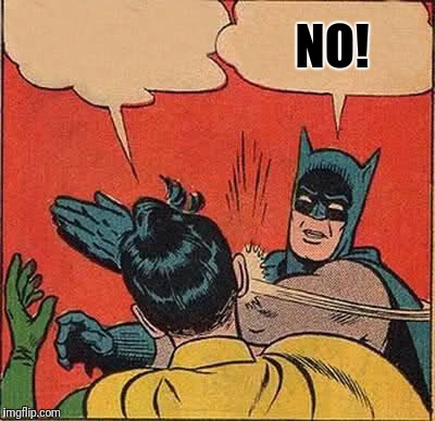 Batman Slapping Robin Meme | NO! | image tagged in memes,batman slapping robin | made w/ Imgflip meme maker