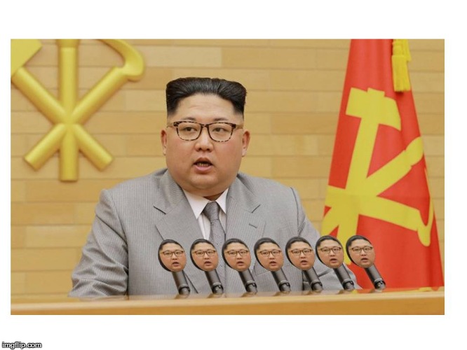 Kim Jong Un | image tagged in speech,microphones,north korea | made w/ Imgflip meme maker
