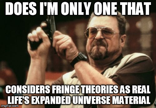 Am I The Only One Around Here Meme | DOES I'M ONLY ONE THAT; CONSIDERS FRINGE THEORIES AS REAL LIFE'S EXPANDED UNIVERSE MATERIAL | image tagged in memes,am i the only one around here | made w/ Imgflip meme maker