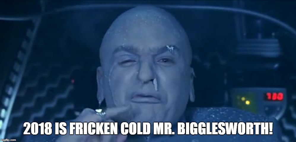 2018 IS FRICKEN COLD MR. BIGGLESWORTH! | image tagged in dr evil,cold,funny | made w/ Imgflip meme maker