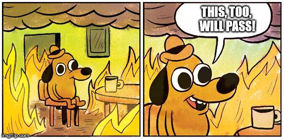 This is Fine (Blank) | THIS, TOO, WILL PASS! | image tagged in this is fine blank | made w/ Imgflip meme maker