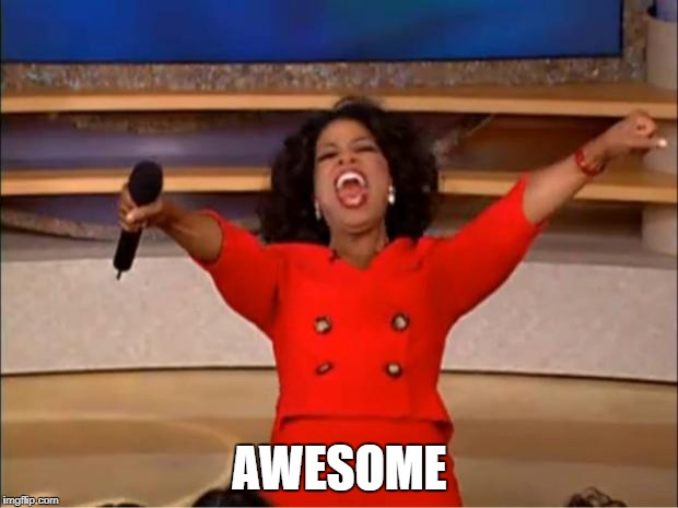 Oprah You Get A Meme | AWESOME | image tagged in memes,oprah you get a | made w/ Imgflip meme maker