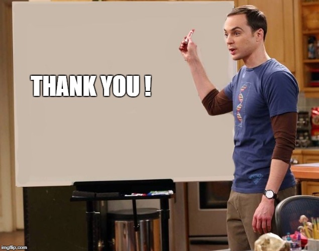 sheldon | THANK YOU ! | image tagged in sheldon | made w/ Imgflip meme maker