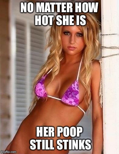NO MATTER HOW HOT SHE IS HER POOP STILL STINKS | made w/ Imgflip meme maker