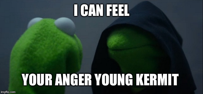 Evil Kermit Meme |  I CAN FEEL; YOUR ANGER YOUNG KERMIT | image tagged in memes,evil kermit | made w/ Imgflip meme maker