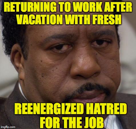 Going Back To Work After Vacation Meme