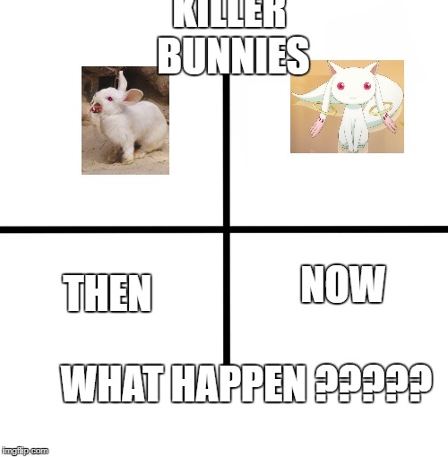 killer  Bunnies | KILLER BUNNIES; NOW; WHAT HAPPEN
????? THEN | image tagged in memes,blank starter pack,funny | made w/ Imgflip meme maker