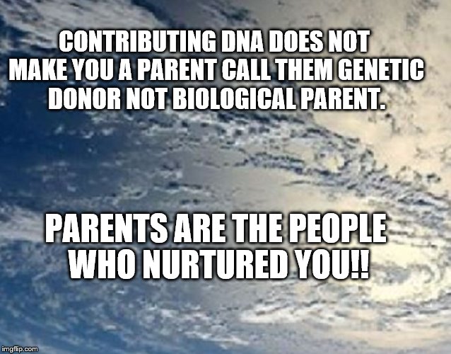 Biological  beginnings | CONTRIBUTING DNA DOES NOT MAKE YOU A PARENT CALL THEM GENETIC DONOR NOT BIOLOGICAL PARENT. PARENTS ARE THE PEOPLE WHO NURTURED YOU!! | image tagged in biology,parenthood | made w/ Imgflip meme maker