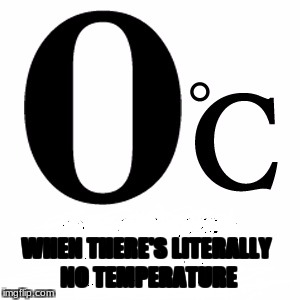 WHEN THERE'S LITERALLY NO TEMPERATURE | image tagged in zero degrees | made w/ Imgflip meme maker