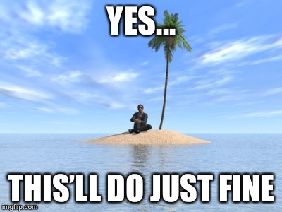 Desert island | YES... THIS’LL DO JUST FINE | image tagged in desert island | made w/ Imgflip meme maker