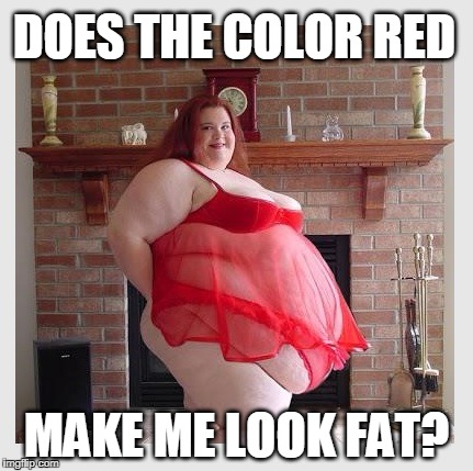 Watch out for VD! | DOES THE COLOR RED MAKE ME LOOK FAT? | image tagged in antivalentine,valentine's day | made w/ Imgflip meme maker