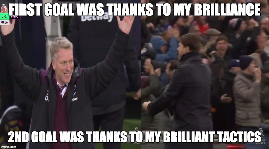 FIRST GOAL WAS THANKS TO MY BRILLIANCE; 2ND GOAL WAS THANKS TO MY BRILLIANT TACTICS | image tagged in spurs,football,epl | made w/ Imgflip meme maker